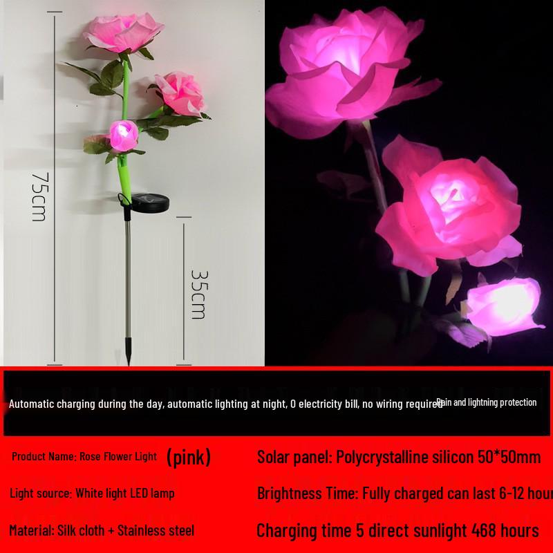 

Solar Waterproof Rose Garden Lawn Stake Lights Solar Model