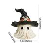 White Halloween Ghost Figurine Cute Halloween Ornaments Hat Ghost Statue  Halloween Festive Party