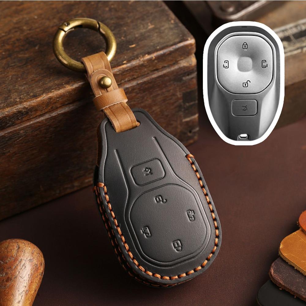 

Набор ключей GAC Trumpchi E8 2024 легендарный E8 кожа E8MAX высококлассная автомобильная сумка модифицированный корпус пряжка мужская и женская чёрный