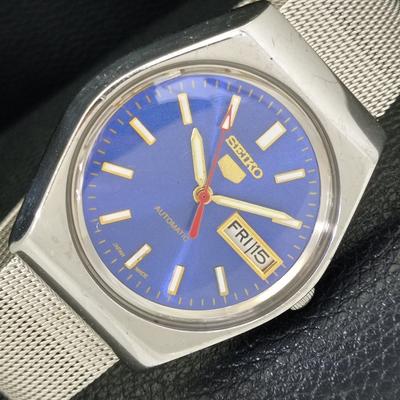 AUTOMATINIS VINTAGE SEIKO 5 JAPONIJA 6309A VYRIŠKAS MĖLYNAS CIFERBLATAS LAIKRODIS a702622-1
