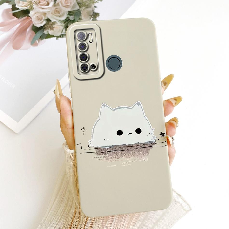 For Tecno Spark Power 2 LC8 Cute Cat Flower Cartoon Phone Case For Tecno Spark Power2 Shockproof Soft Silicone Bumpers