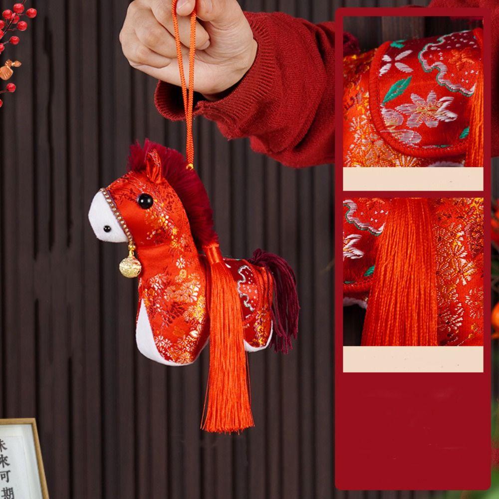 Cartoon Zodiac Pony Home Decoration Plush Chinese New Year Gift Horse Keychain  Year of Horse