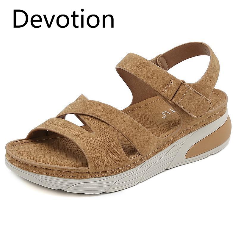 Lightweight Sandals Casual Sports Comfortable Thick Bottom Velcro Stitching Large Size Women's Shoes Devotion