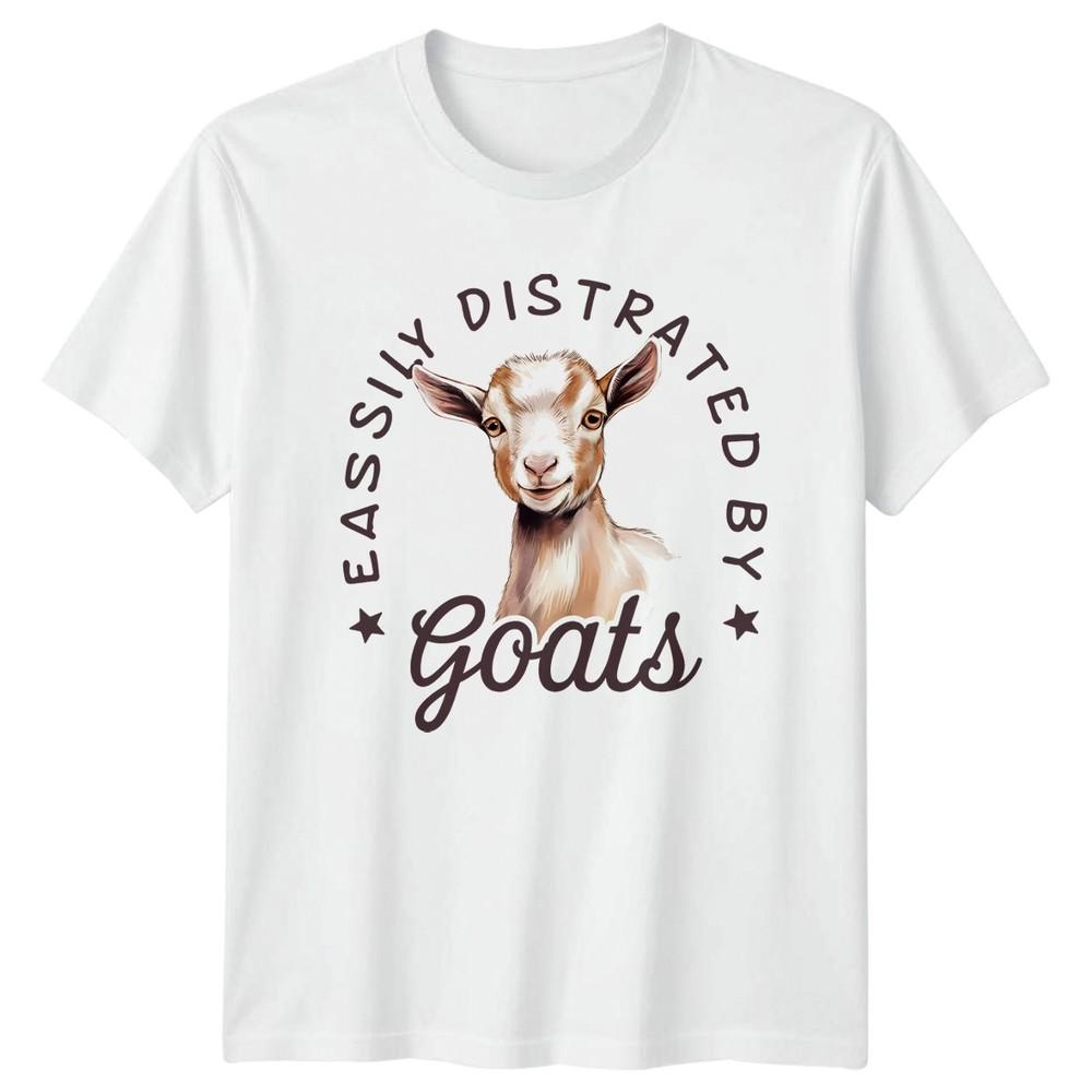 Easily Distracted By Goats TShirt Goat Lover Farming Gift For Him And Her S