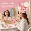 1Pcs False Eyelash Storage Box Pink Bowknot Design With Mirror Display Box Case Organizer Makeup Cosmetic Tool Gift For Women