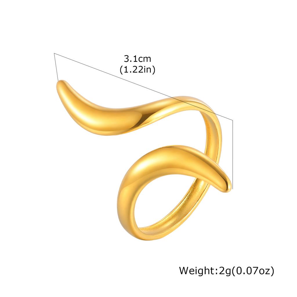 Vnox Gold Plated Stainless Steel Rings For Women, Flowers Butterfly Irregular Shaped Finger Rings Aesthetic Jewelry Wholesale