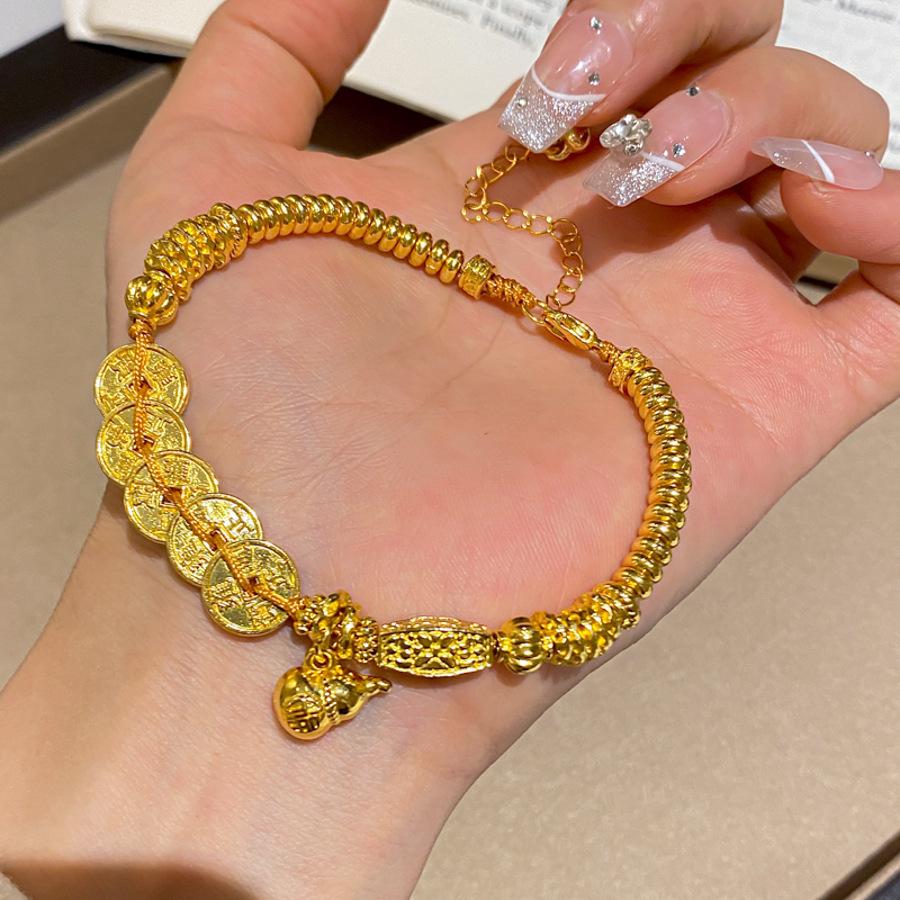 Korean Retro Pearl Titanium Steel Women's Bracelet - High-End Ins Style Beaded Bangle for Couples