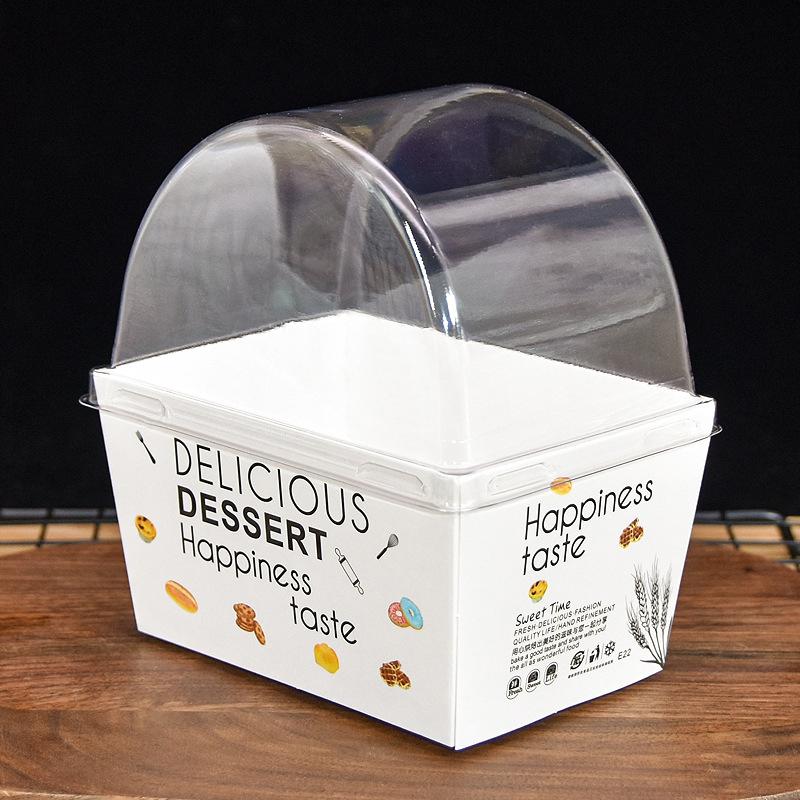 10Pcs Sandwich Burger Wrapping Packaging Box Toast Bread Oilproof Holder With Lid Take Out Box Pastry Tray Bakery Party Gift