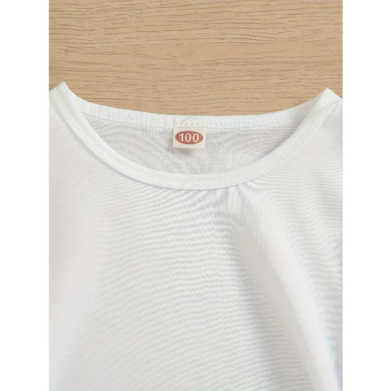 European Size Girls Round-neck Short-sleeved T-shirt with Unique English Patterns