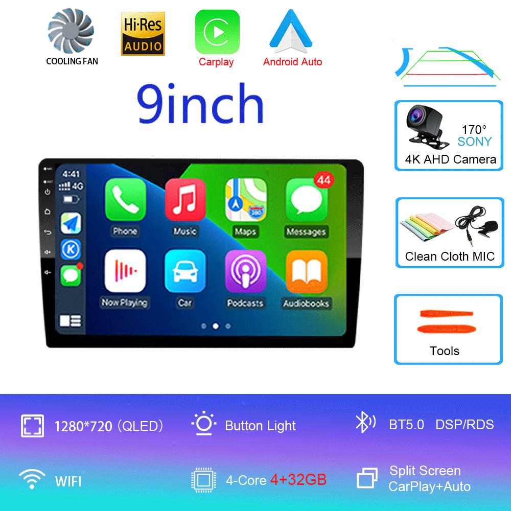 

Android 14 2din автомобильный радиоприемник мультимедийный плеер 9 дюймов Carplay для Toyota Volkswagen Hyundai Kia Renault Nissan Honda Lad WIFI+4G