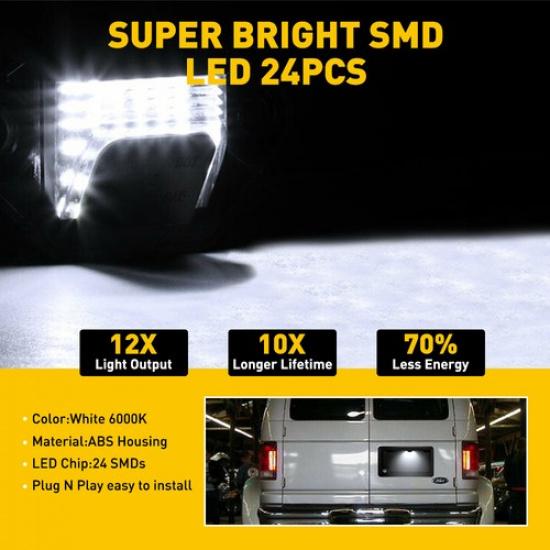 AUXITO LED Plate License Light Lamp Tag Fit 1992-2018 Ford E150 E250 E350 E450