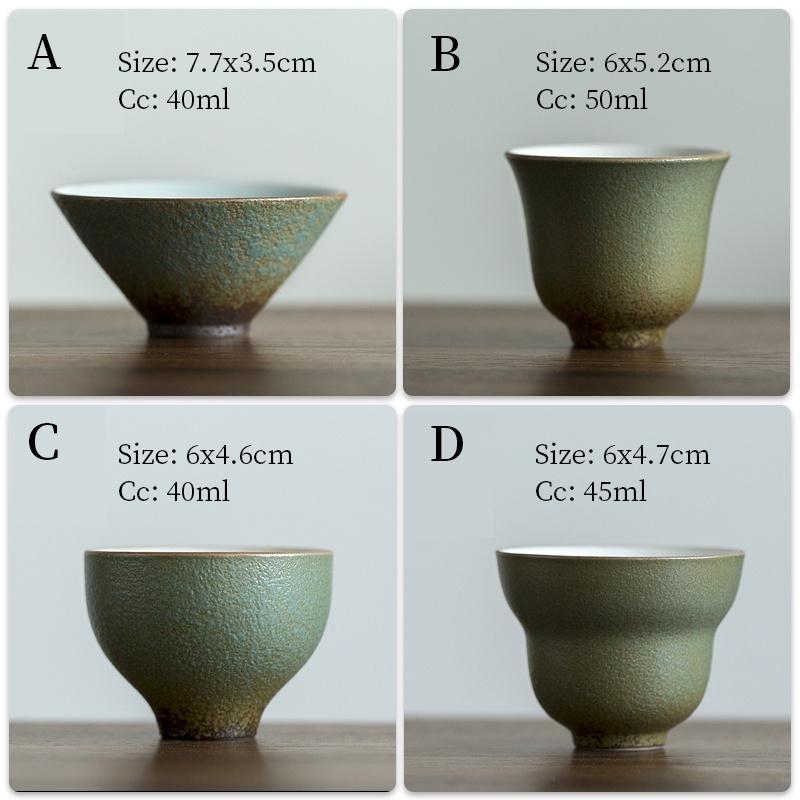 Ceramic Tea Cup Vintage Kung Fu Small Tea Bowl Coarse Pottery Tea Set