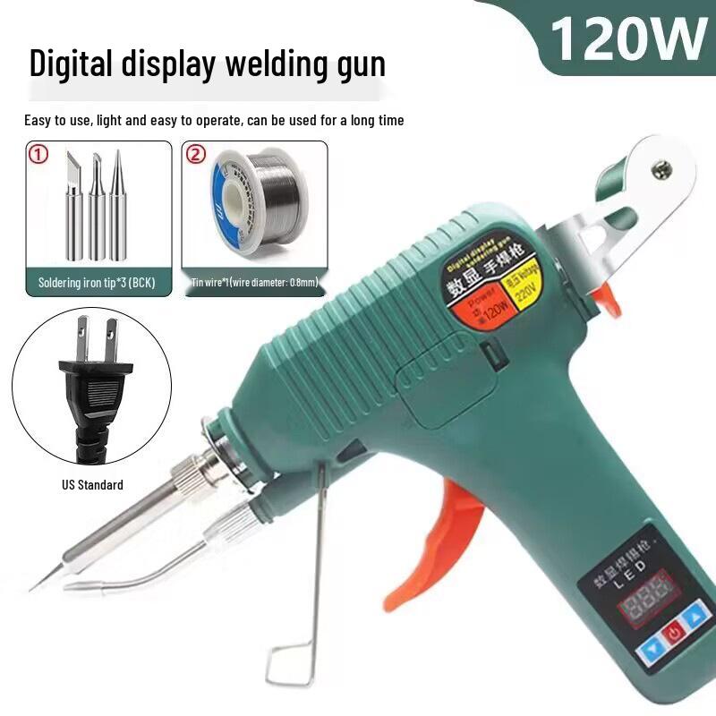High-Power 80W Digital Display Soldering Gun with Automatic Tin Feeding