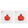 Glass Flower Vase Pomegranate Shaped Red Glass Vase Hydroponics Planter for Tabletop Home Decor Plant Containers