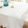 Bauernhaus Waschbare Tischdecke Rüschenbesatz Gerüschte Tischdecke Mehrere Größen Heim-Café-Dekoration Baumwollstoff