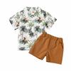 Kids Dinosaur Shirt Set Summer Boys Casual Short-sleeved Shorts Solid Color Set