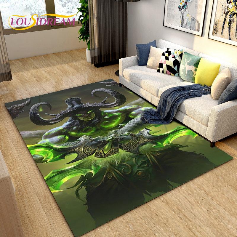 3D World of Warcraft , WOW Game Area Rug Large ,Carpet Rug for Living Room Bedroom Sofa Doormat Decoration ,Kids Non-slip Floor Mat