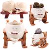 New Face Planter Pots Resin Chair Reading Succulent Pots Smile Face Flower Pot for Indoor Outdoor Plants Garden Flower Container