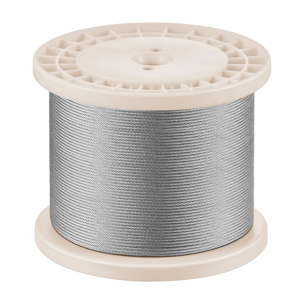 3.2 Mm Wire Rope, 304.8 M Length, 316 Stainless Steel Wire Cable with Cutter, 798 Kg Breaking Strength, 1 X 19 Strands Construction, Steel Cable for