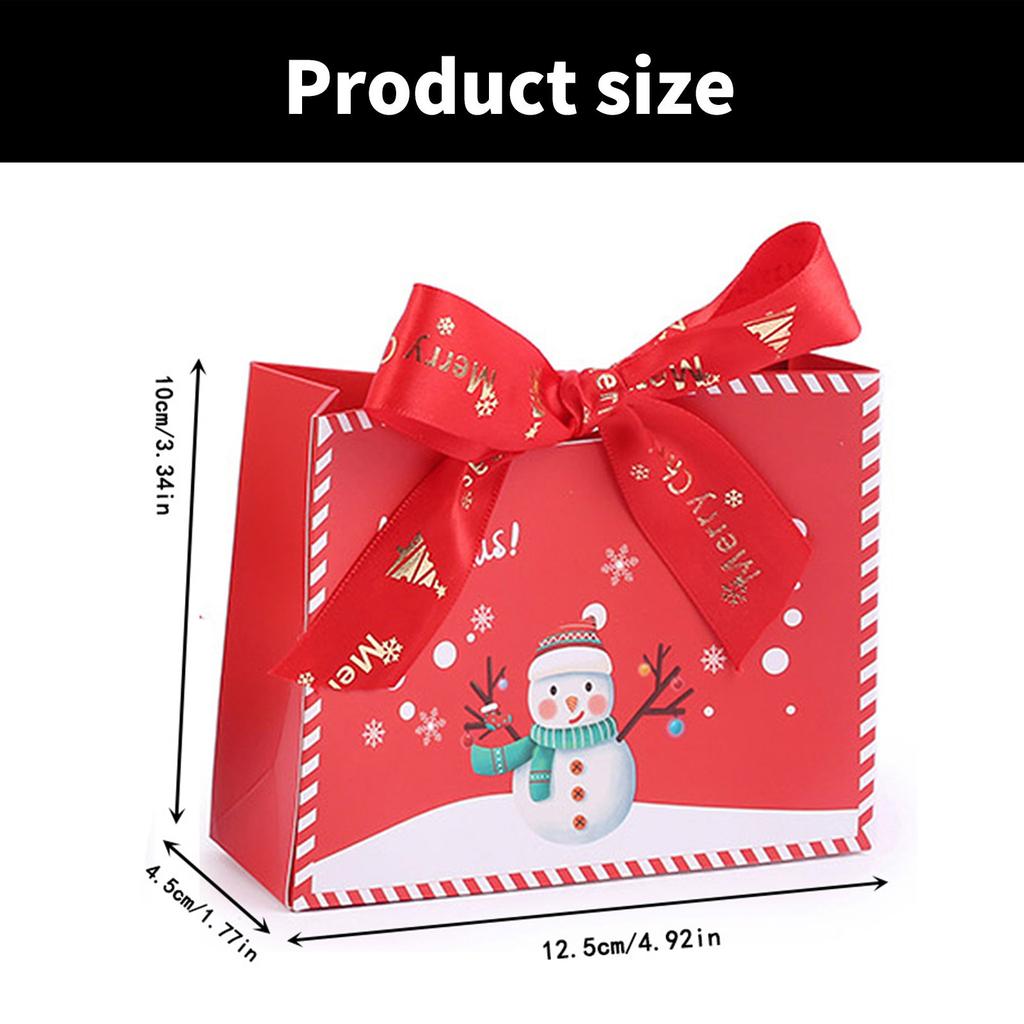 12 szt. Świąteczne torebki na prezenty z uchwytami Dekoracyjne świąteczne torebki na prezenty Papierowe pojemniki z uchwytami na upominki imprezowe