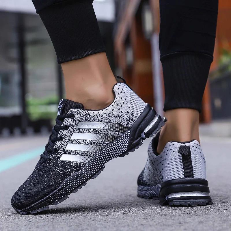 Mens Running Shoes Keep Running Airy Mesh Athletic Shoes Lightweight Outside Gym Jogging Trainers Comfort Shoes