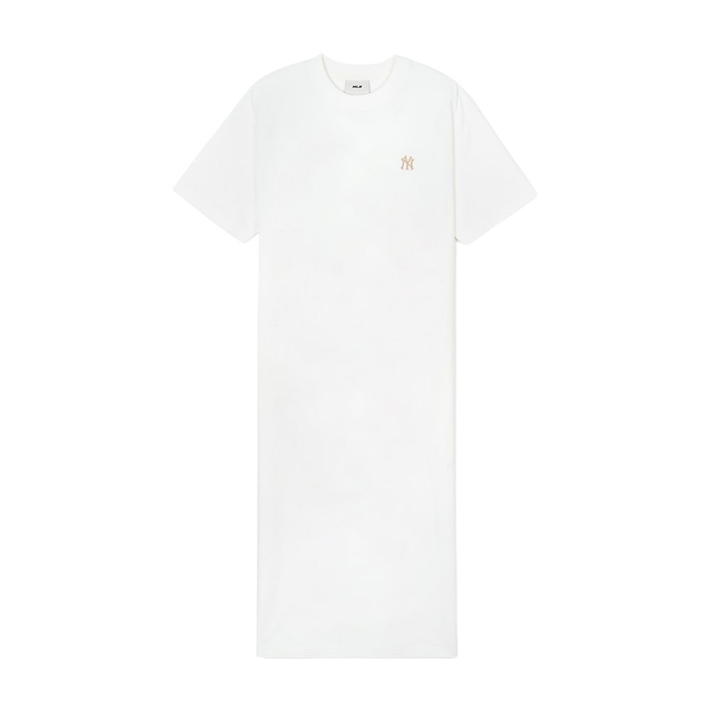 

New MLB Short-Sleeved Dresses Women s Ivory White 3FOPB0243-50IVS S