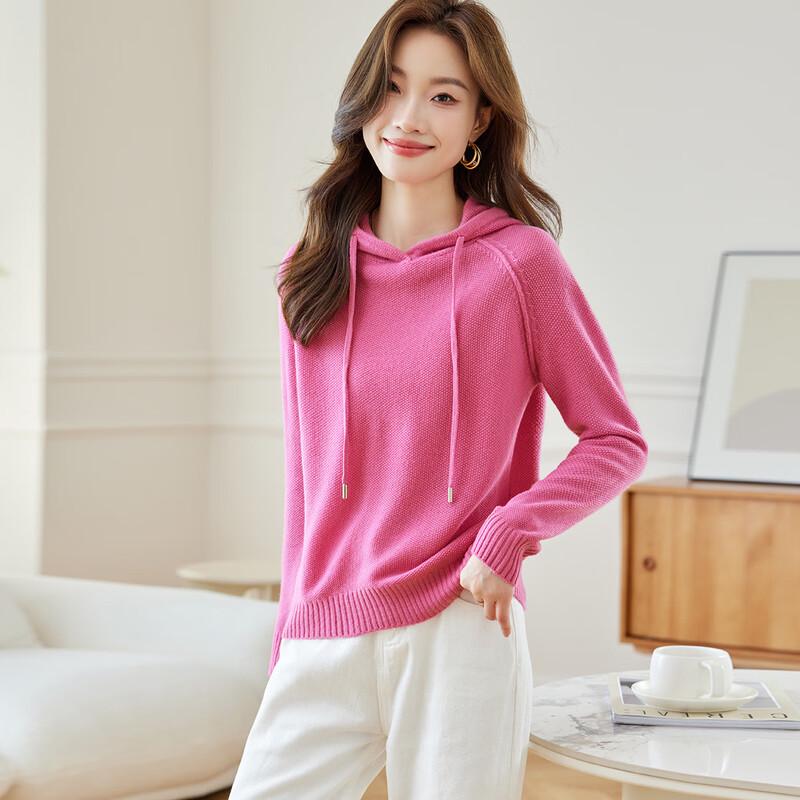 Srcr Damen 100% Wolle Petite Kapuzen-Strickpullover