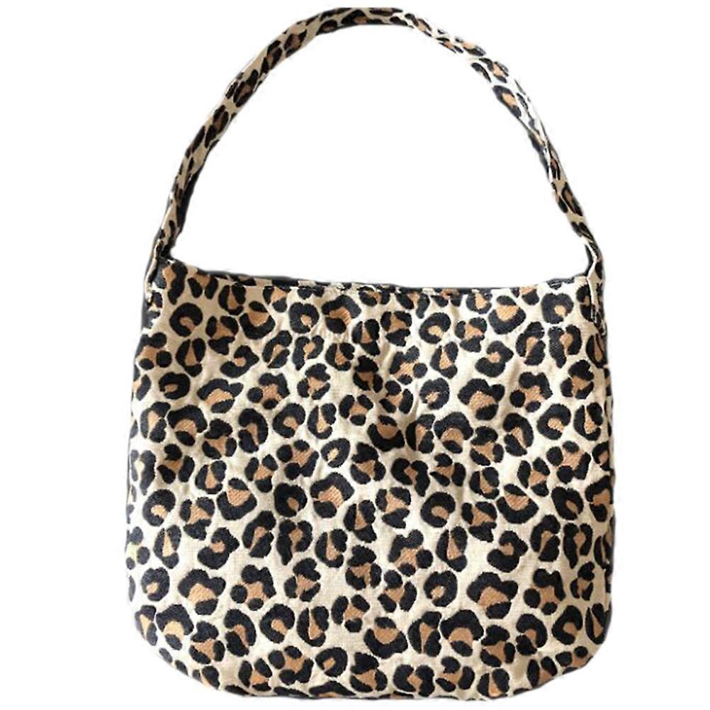 Chic Large Capacity Shoulder Bag Retro Leopard Printed Lady Handbag Armpit Bag