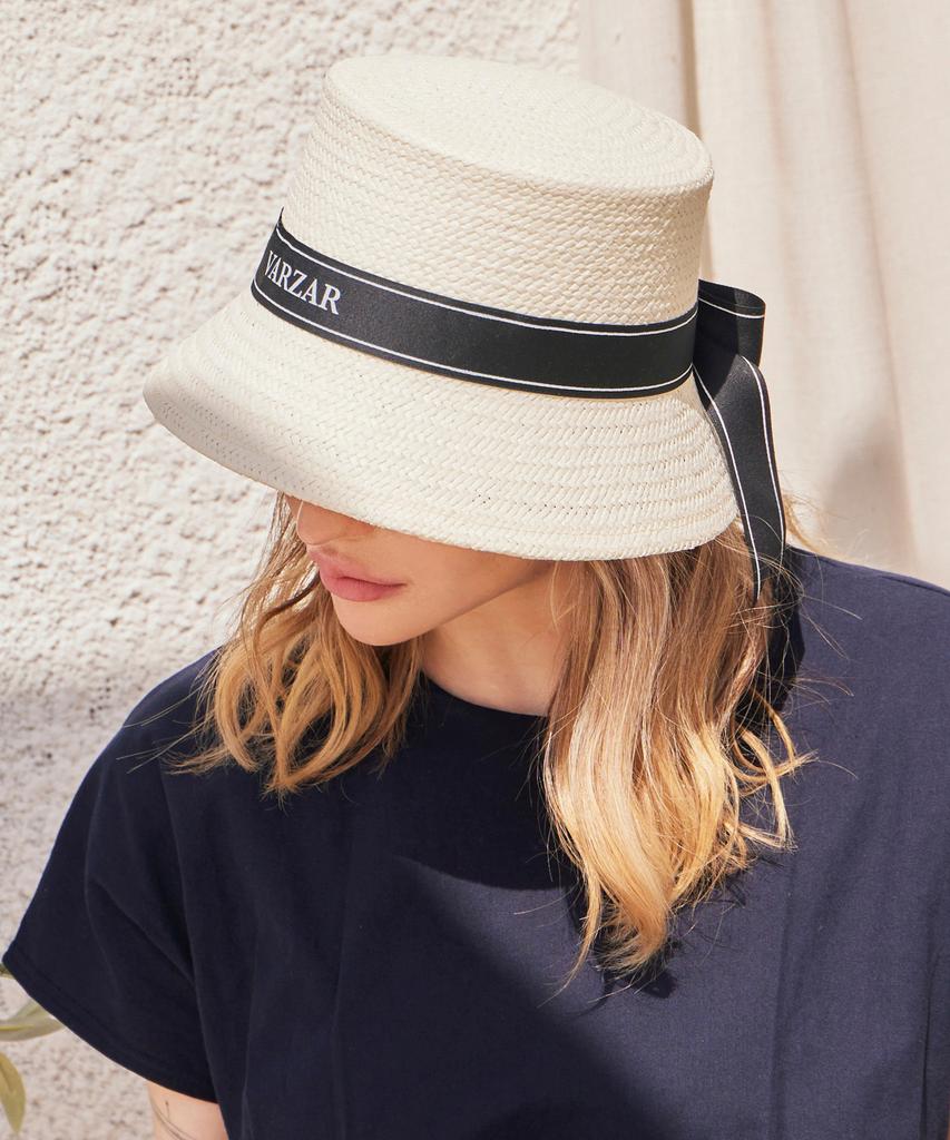 Bajal Ribbon Paper Bucket Hat Cream