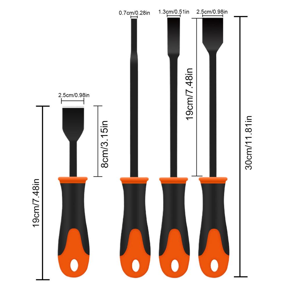 Cleaning Scraper Tool For Car 4Pieces Non-Scratch Car Multi-Purpose Removal Spatula Oil Stain Oil-Resistant Kitchen Cleaning