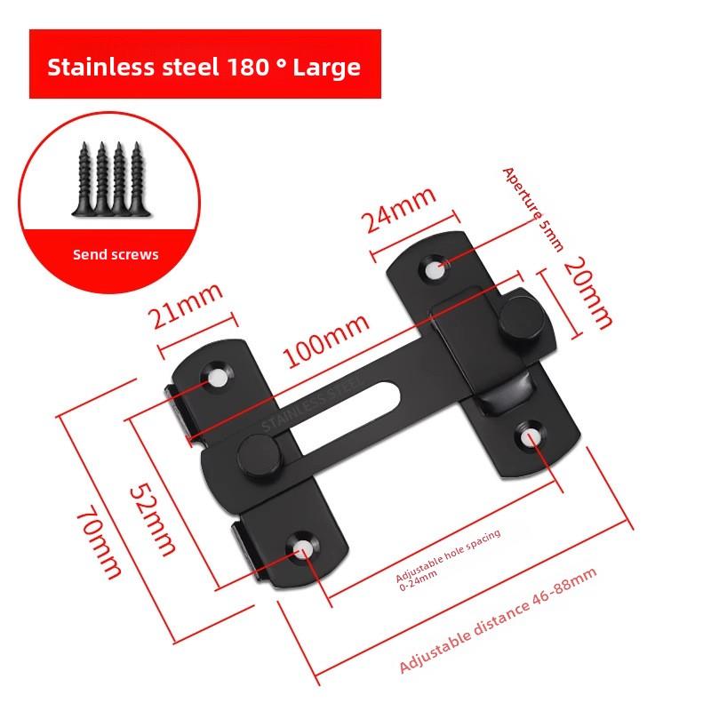 Thickened stainless steel lock buckle Wooden door lock Bedroom universal latch Bathroom door bolt Sliding door buckle