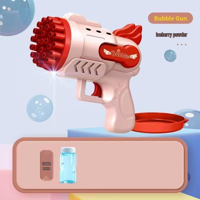 Luminous Electric Bubble Gun Toy - Porous Gatling Design, Ideal for Children's Play and Night Use