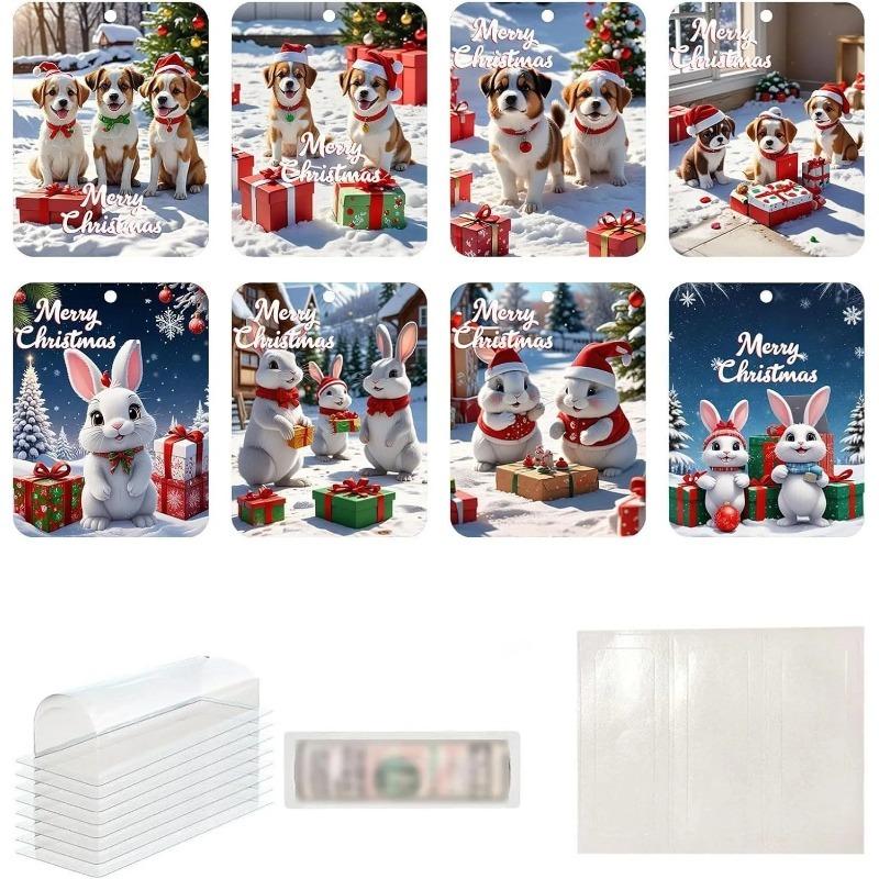 8pcs Christmas Money Holder Ornaments DIY Money Card Hanging Decoration Christmas Money Holders for Tree Hanging Ornaments