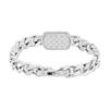 Louis Vuitton Engraved LV Logo Metal Cuban Chain Bracelet Men Bracelets Silver M0088M