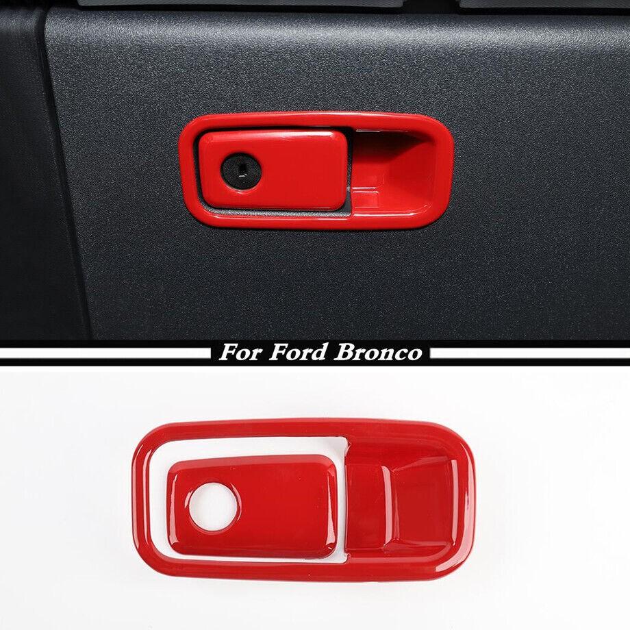 For 2021-2023 Ford Bronco ABS Red Car Co-pilot Storage Box Switch Cover Trim 2P