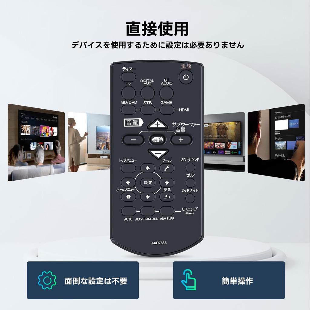 AXD7686 Home Theater Remote Control for Pioneer HTP-S353, HTP-SB550, and HTP-HW950 Home Theaters