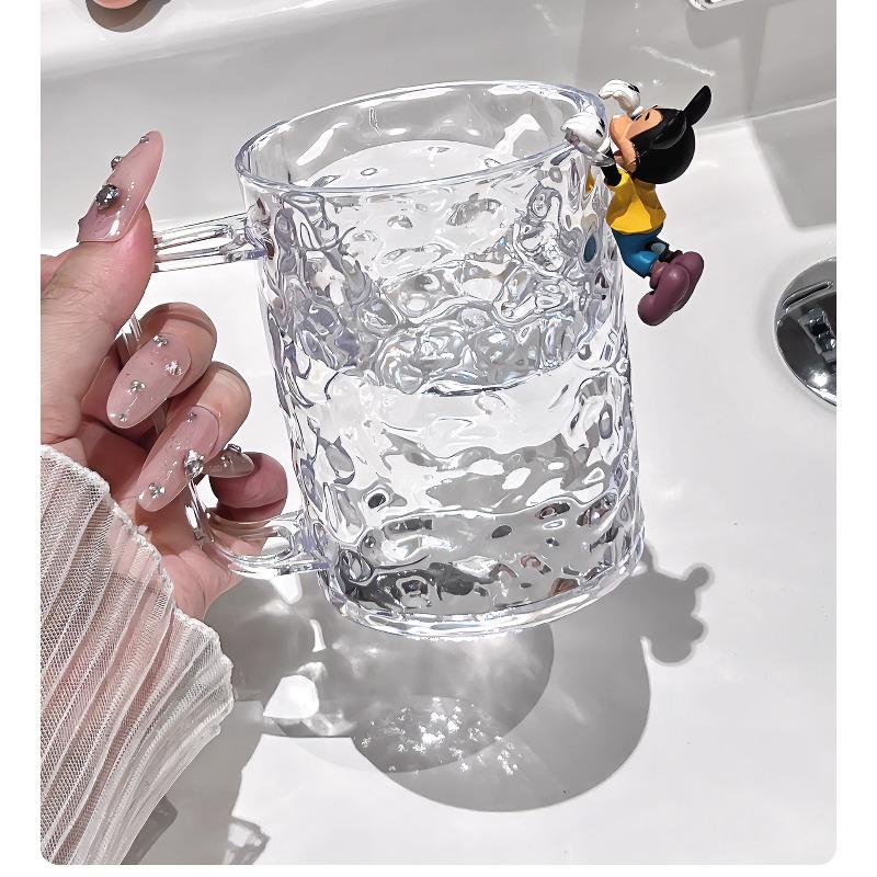 2026 Modern Minimalist Plastic Tumbler 400-500ml Transparent Ice Texture Toothbrush Cup Home Bathroom Decor