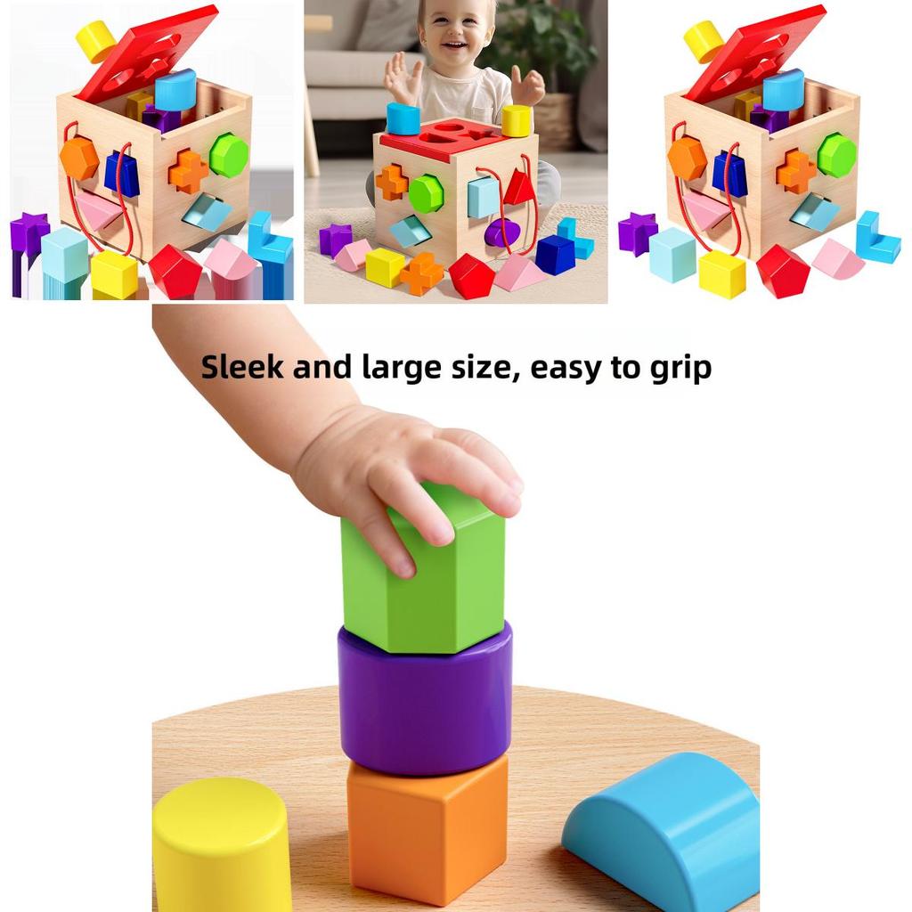 Wooden Shape Matching Puzzle Toy For Kids Educational Playroom Learning