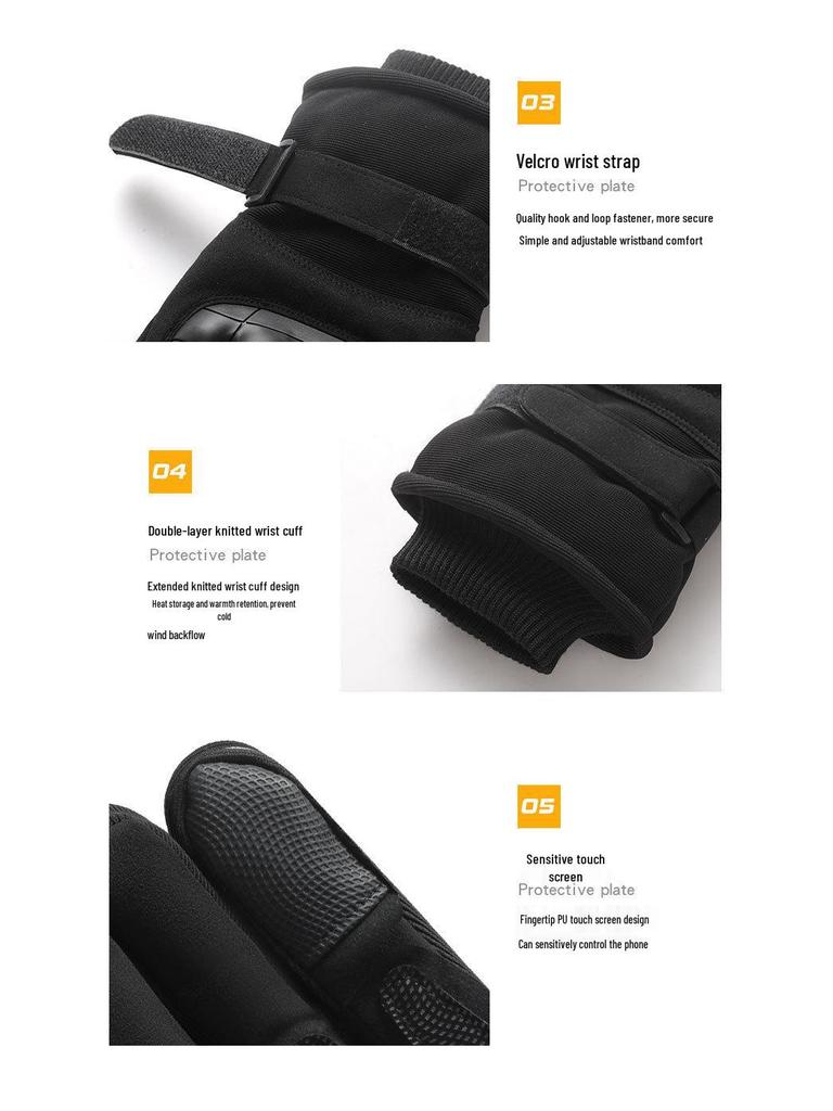 Men's Fleece-Lined Winter Tactical Gloves - Warm, Thick Softshell, Touchscreen Compatible for Outdoor Cycling