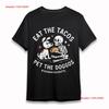 Skeleton Eating Tacos with Dog T-shirt