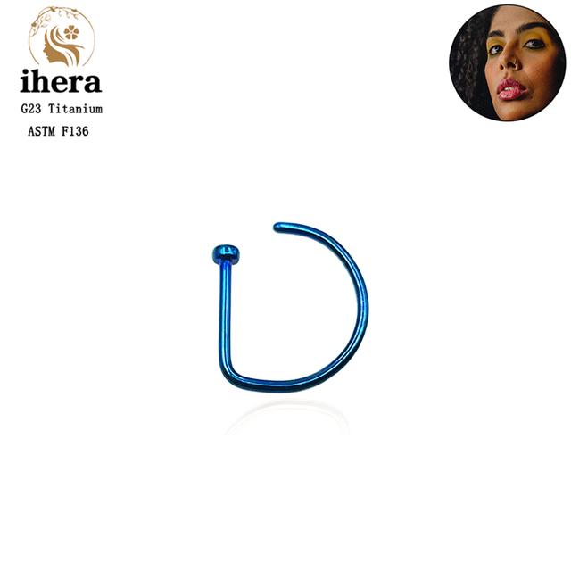 10PCS G23 Titanium D Shape Fake Nose Piercing ASTM F136 20G Nose Ring Hoop Septum Rings Sexy Women Body Jewelry Nariz Stud