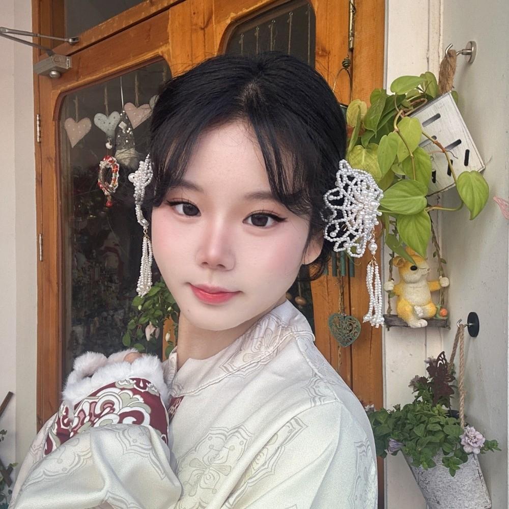 Tassel Cheongsam Headwear Pearl Hanfu Hairpin Elegant Chinese Style Hair Clip  Women