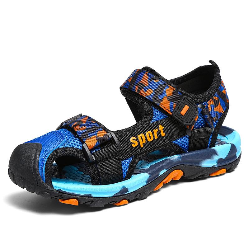 Boys Sandals Baotou Medium and Older Children's Camouflage Shoes Soft Sole Non-slip Sports Children's Beach Shoes Tide