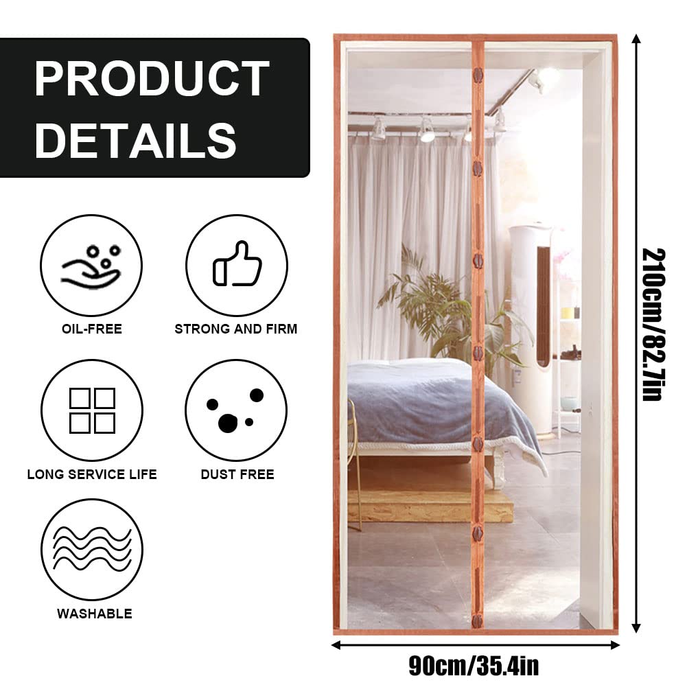 Magnetic Mosquito Door Curtain Summer Mesh Screen Self Closing Pet Friendly Nylon Net Proof Bedroom Living Room Easy To Maintain