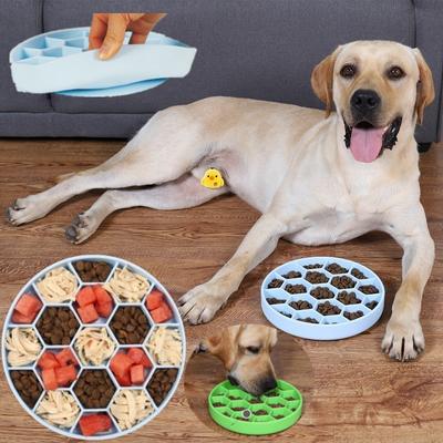 Cão de estimação alimentador lento filhote de cachorro silicone ventosa favo de mel tigela de comida lenta retardar comer alimentador tigela de treinamento de alimentos