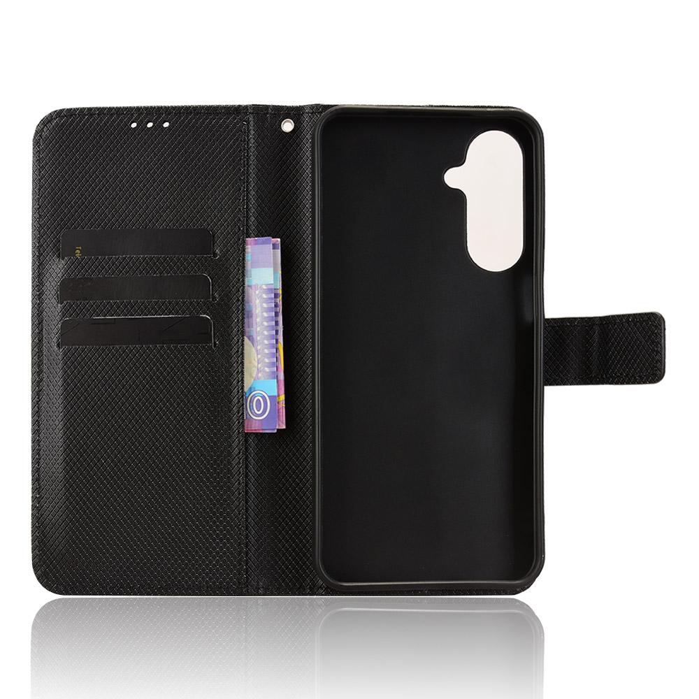 For Samsung Galaxy M36 5G Leather Wallet Case with Strap Diamond Texture Phone Cover