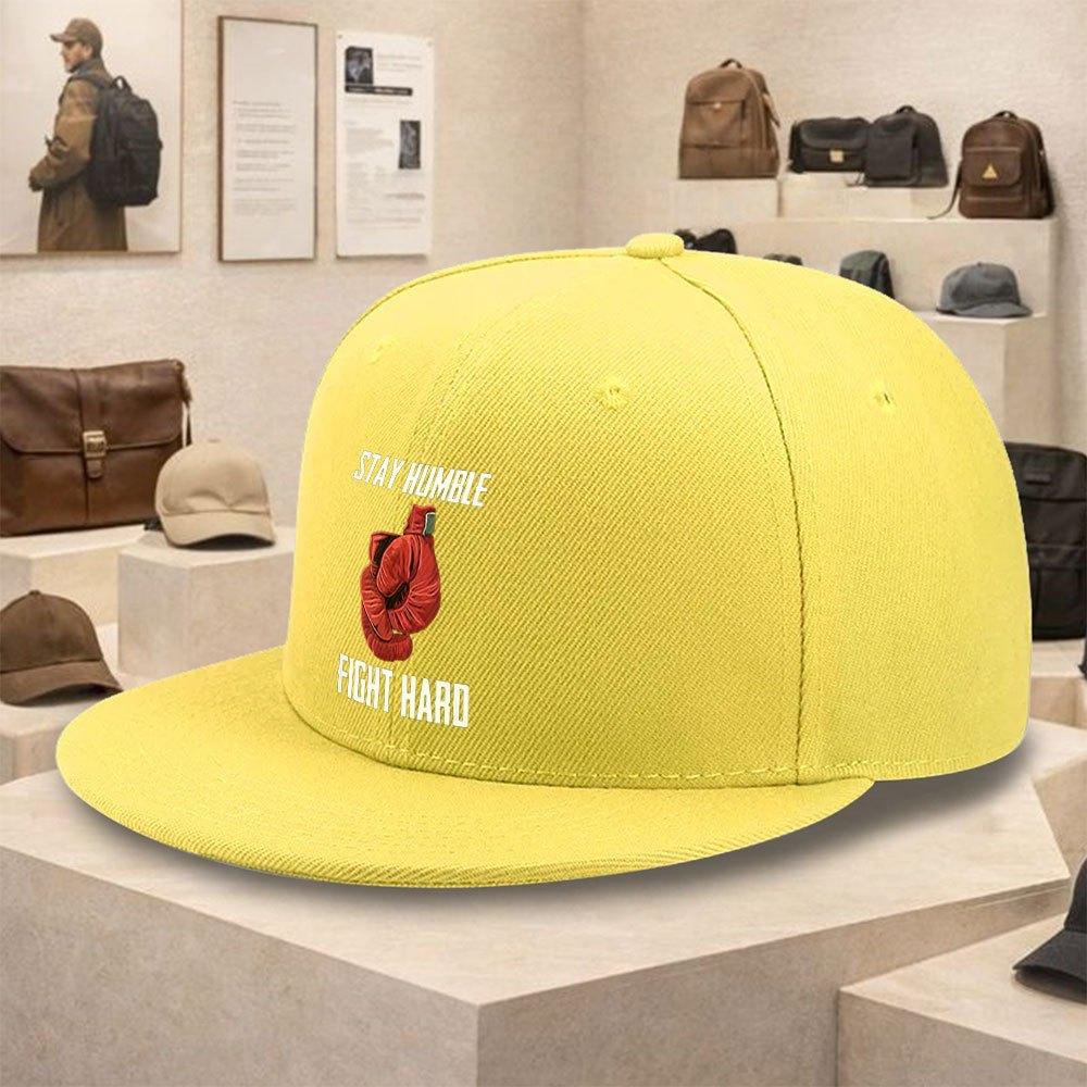 Stay Humble Fight Hard Boxing Graphic Baseball Cap Polyester Flat Brim Unisex Casual Street Style