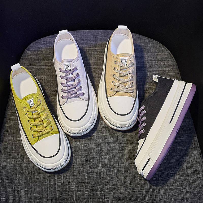 Canvas Shoes Women Spring Summer Casual Walking Platforms Vulcanized Shoes Ladies Fashion Chunky Sneakers