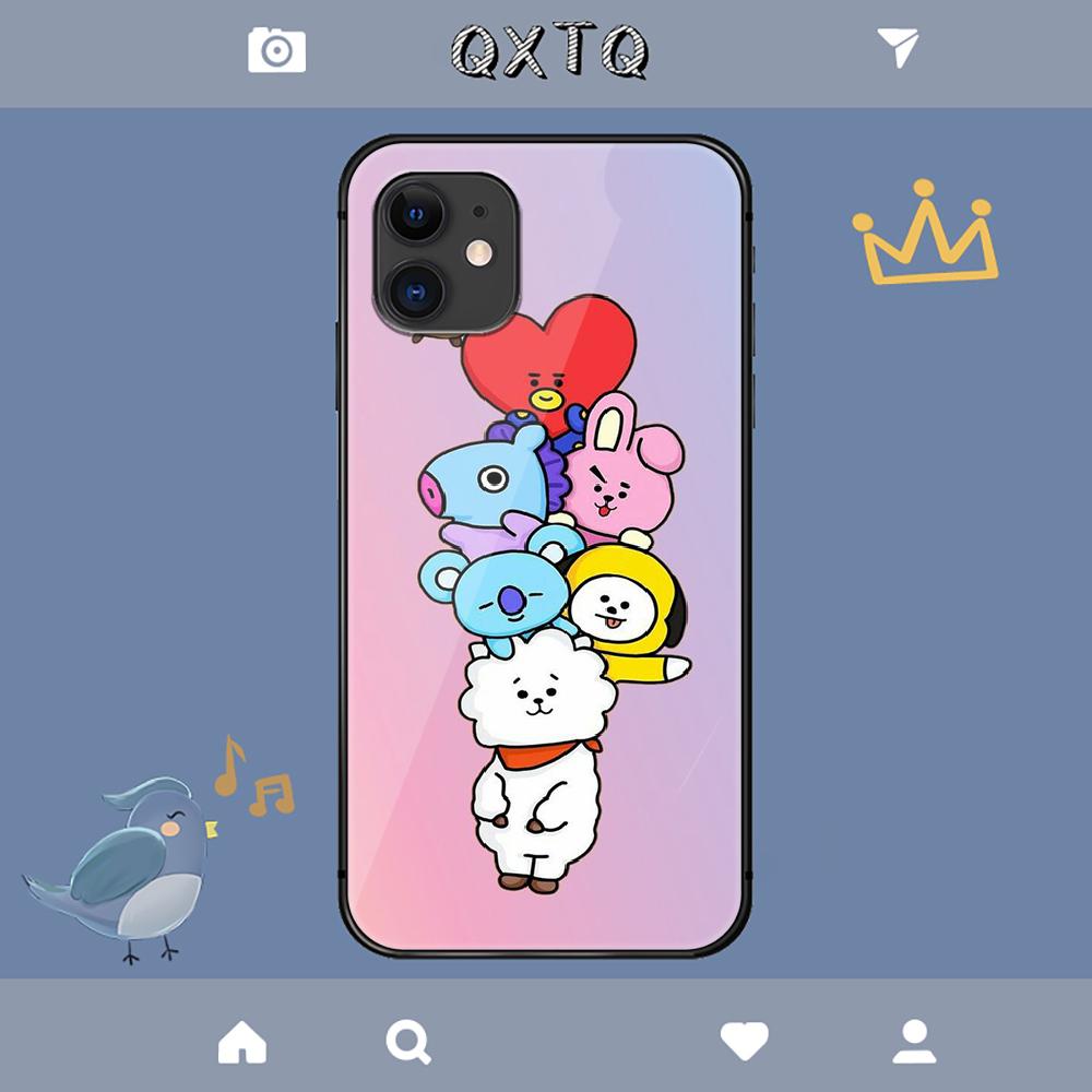 BT21 Niedliche Kpop Cartoon Hülle Für iPhone Samsung Galaxy Redmi Note S 17 16 15 14 13 20 24 25 54 Pro Max Ultra Fe Panzerglas Abdeckung