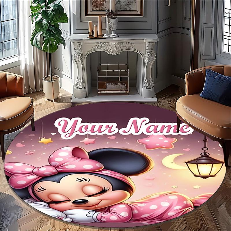 Personalized M-Minnie Round Chair Office Rug - Perfect for Mat, Office Chair & More - Ideal Gift for Birthdays and Holidays